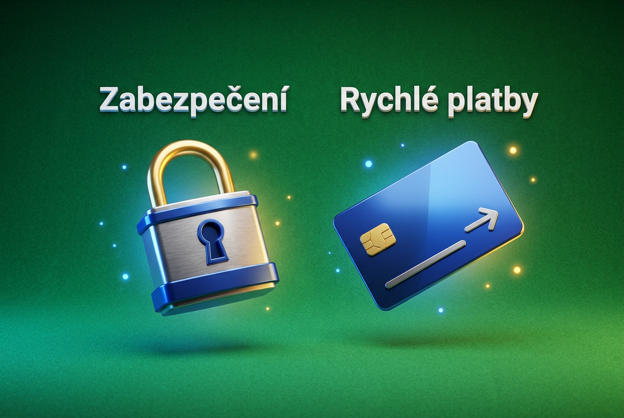 Infografika zabezpečení a rychlosti plateb v českém rozhraní